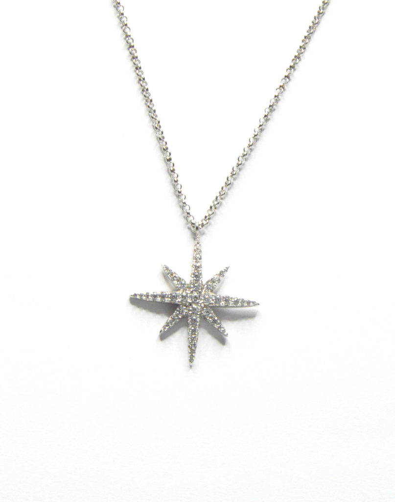 שרשרת עם תליון כסף 925 תליון לאישה כוכב משובץ