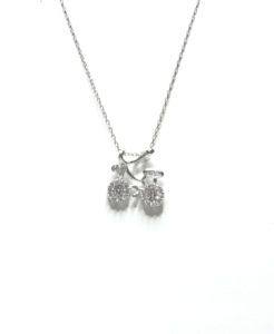 שרשרת כסף 925 עם תליון אופניים משובצות