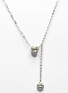 שרשרת כסף 925 עם תליון משובץ נופל