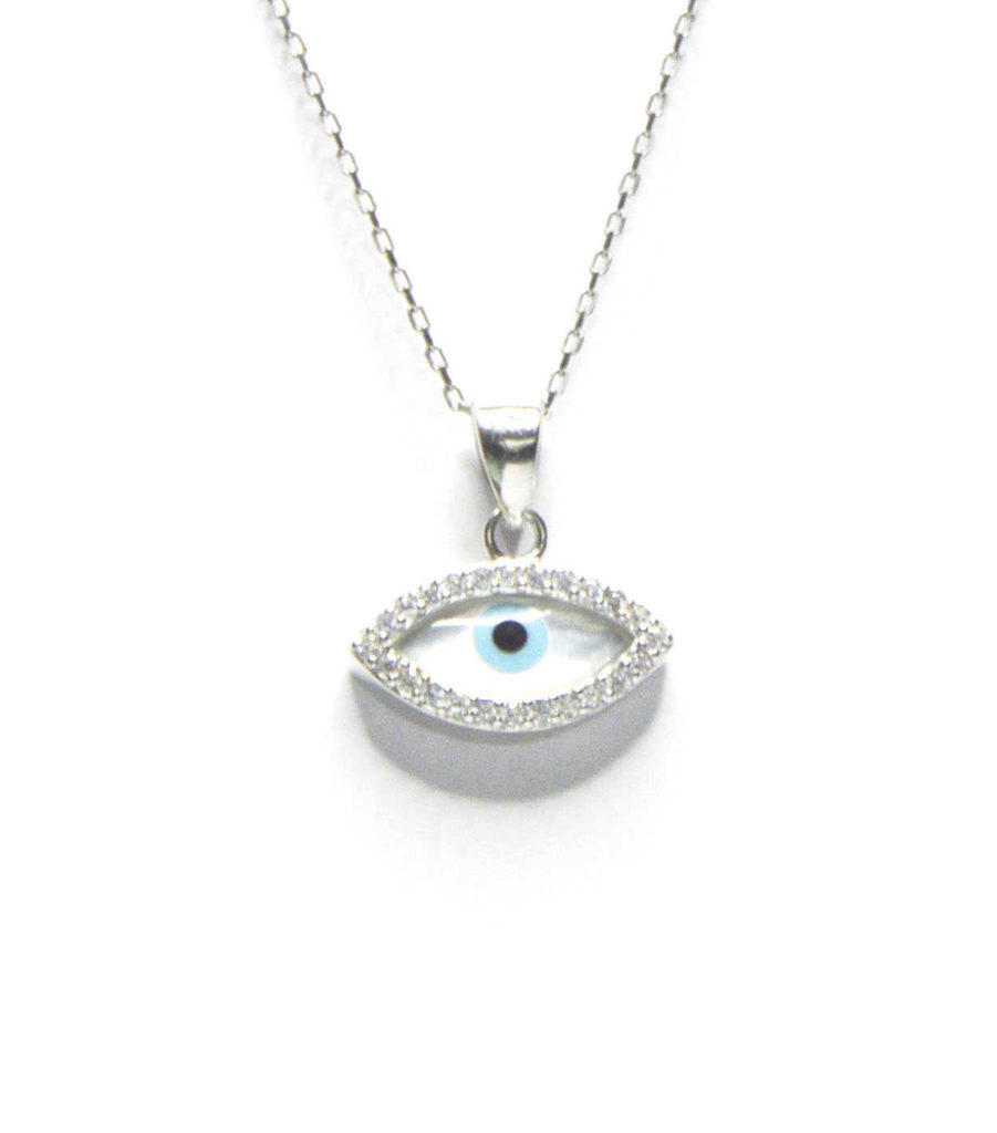שרשרת כסף 925 עם תליון עין משובץ